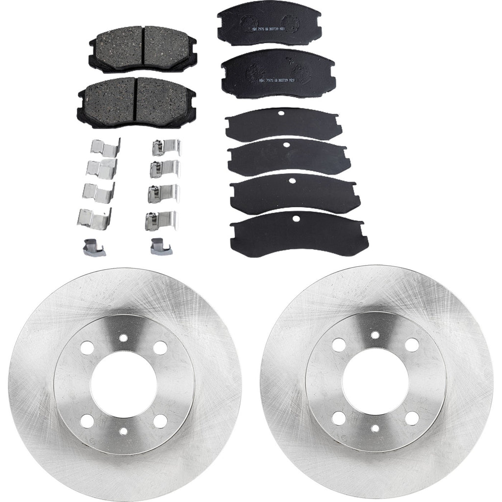 Front Brake Disc Rotors and Pads Kit for Mitsubishi Mirage (Coupe, Sedan)
