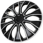 Set of 4 Wheel Hub Caps for All Makes Models (15") Black & Silver