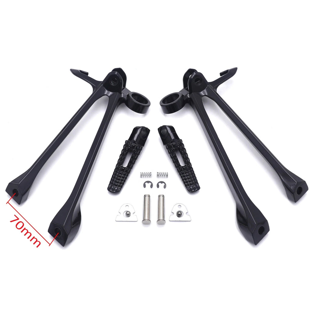 Black Rear Passenger Foot Pegs Footrest Bracket for Suzuki GSXR GSX-R1000 (2009–2016)