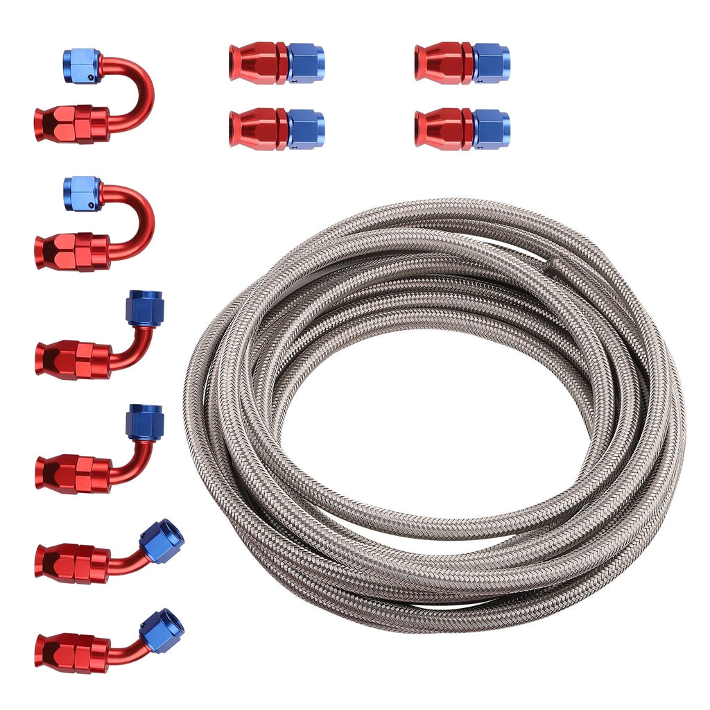 6AN 20FT Oil Fuel Hose Line Kit for Universal Applications
