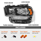 Left Headlight for Ram 2500 3500 (2019–2024) Halogen Black