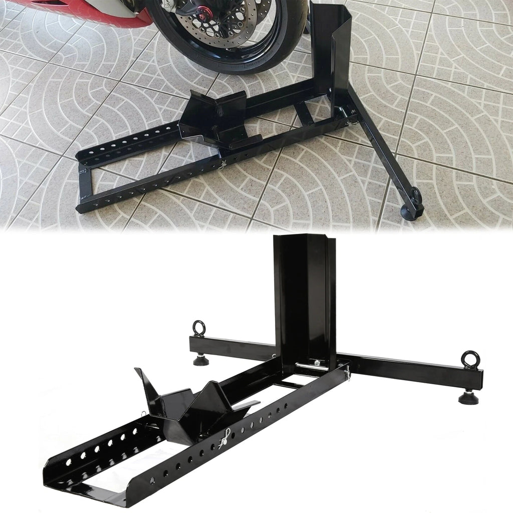 Adjustable Motorcycle Wheel Chock for Upright Support (15"-22" Wheel)