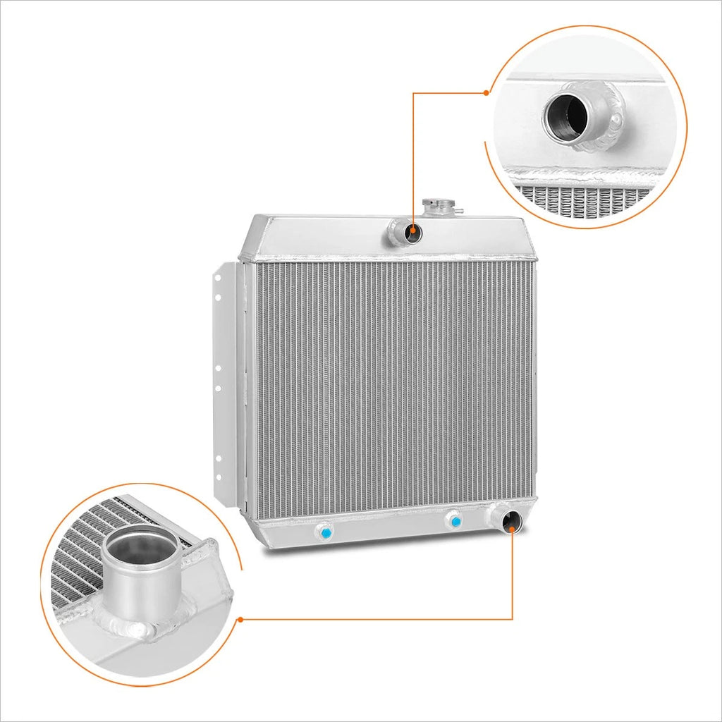 3-Row Aluminum Cooling Radiator for 49-54 Chevy Bel Air/Fleetline/Styleline