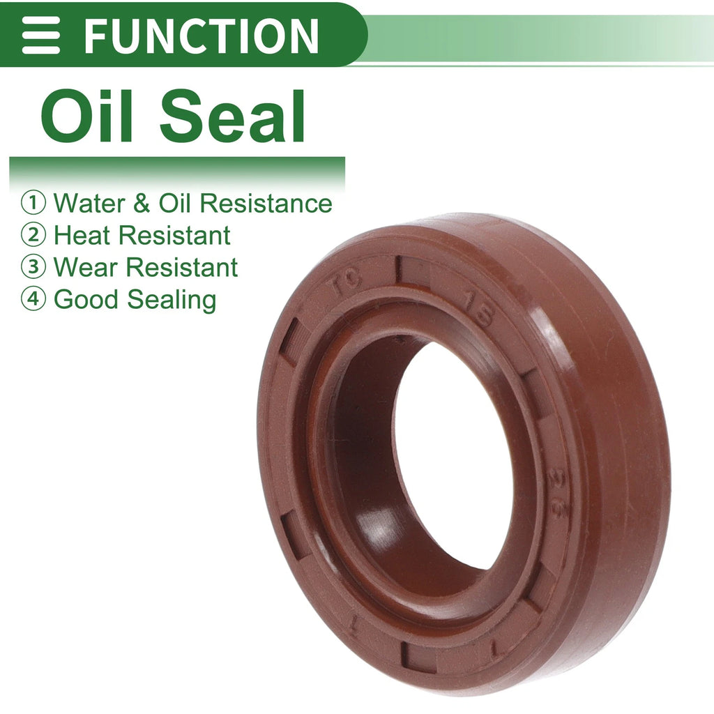 Set of 5 Oil Seal Rotary Shaft Seal FKM Rubber 15x26x7mm