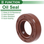 Set of 5 Oil Seal Rotary Shaft Seal FKM Rubber 15x26x7mm