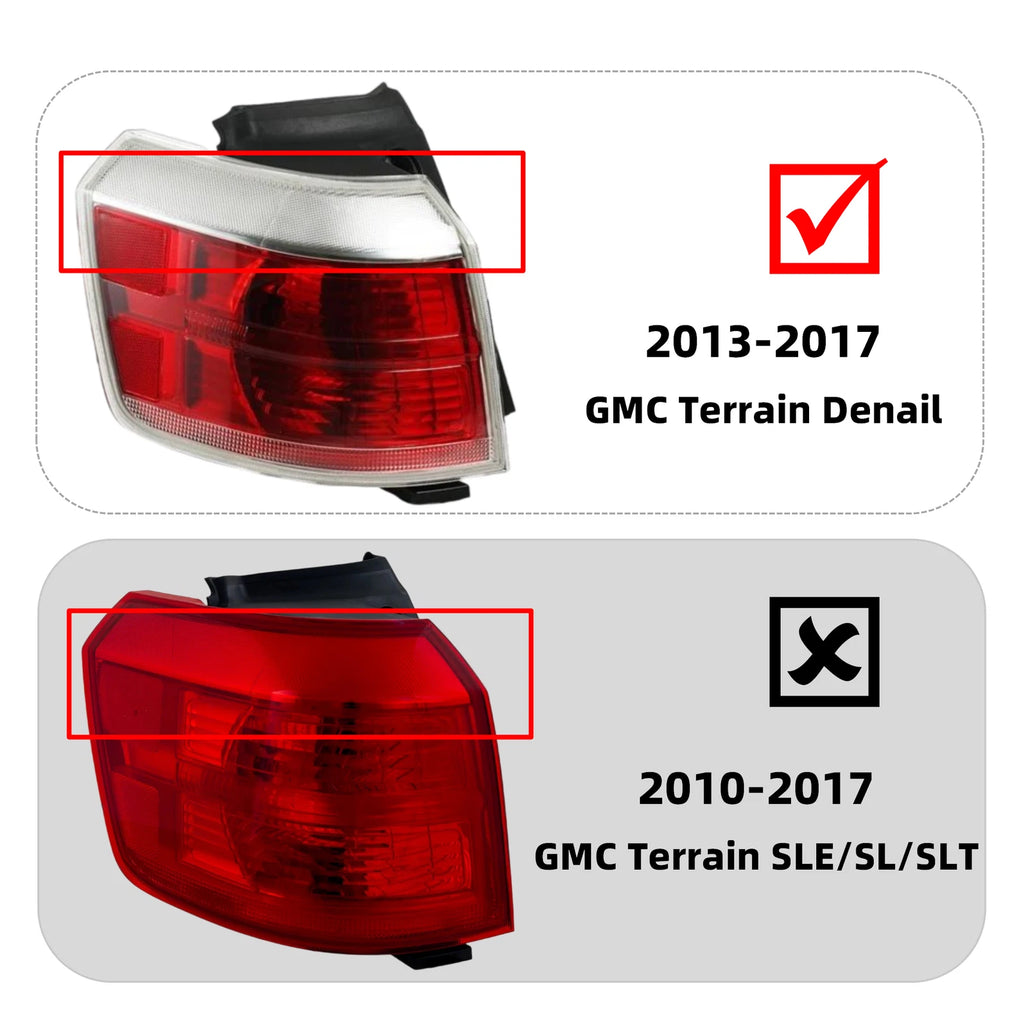 Tail Light Brake Lamp Outer Left Driver for GMC Terrain Denali (2013–2017)