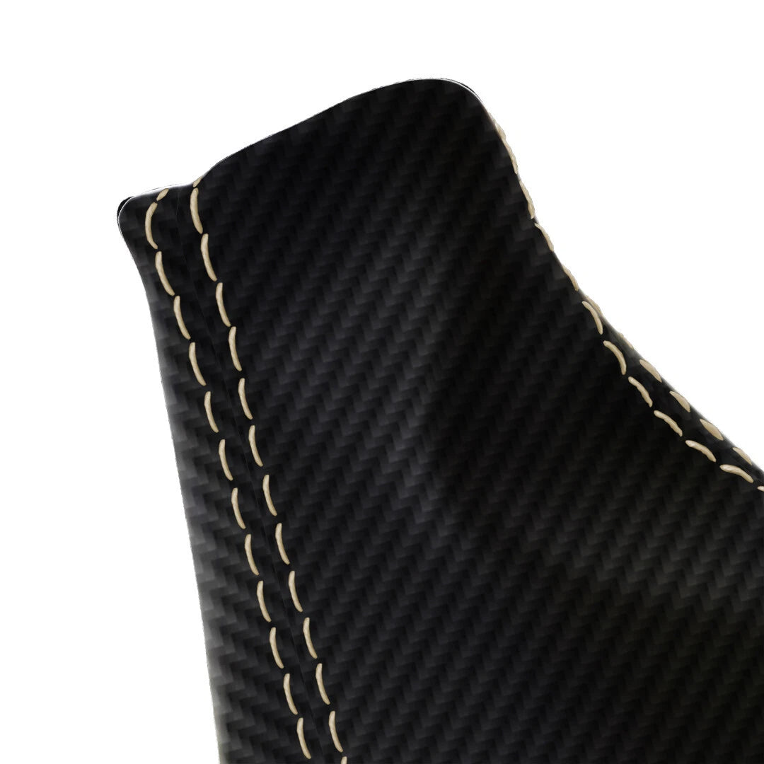 Manual Shift Boot for Hummer H3 (2005–2010) Carbon Fiber Beige Stitch