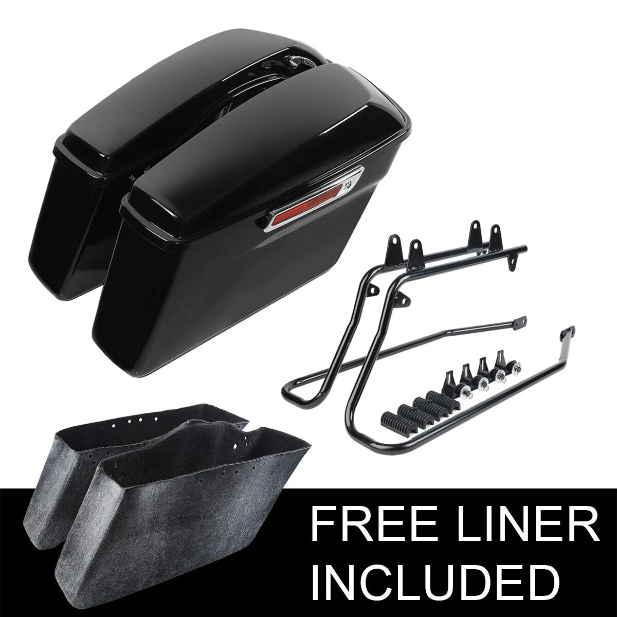 Saddle Bags with Conversion Brackets for Harley Softail Fatboy (2000–2023)