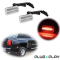 Set of 2 Clear Red LED Side Marker Lights for Chevy GMC 2500HD 3500HD