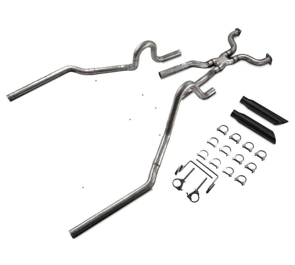 2.5" Dual Exhaust for Ford Crown Victoria P71 (2004–2011) - Slash Cut Black Tips