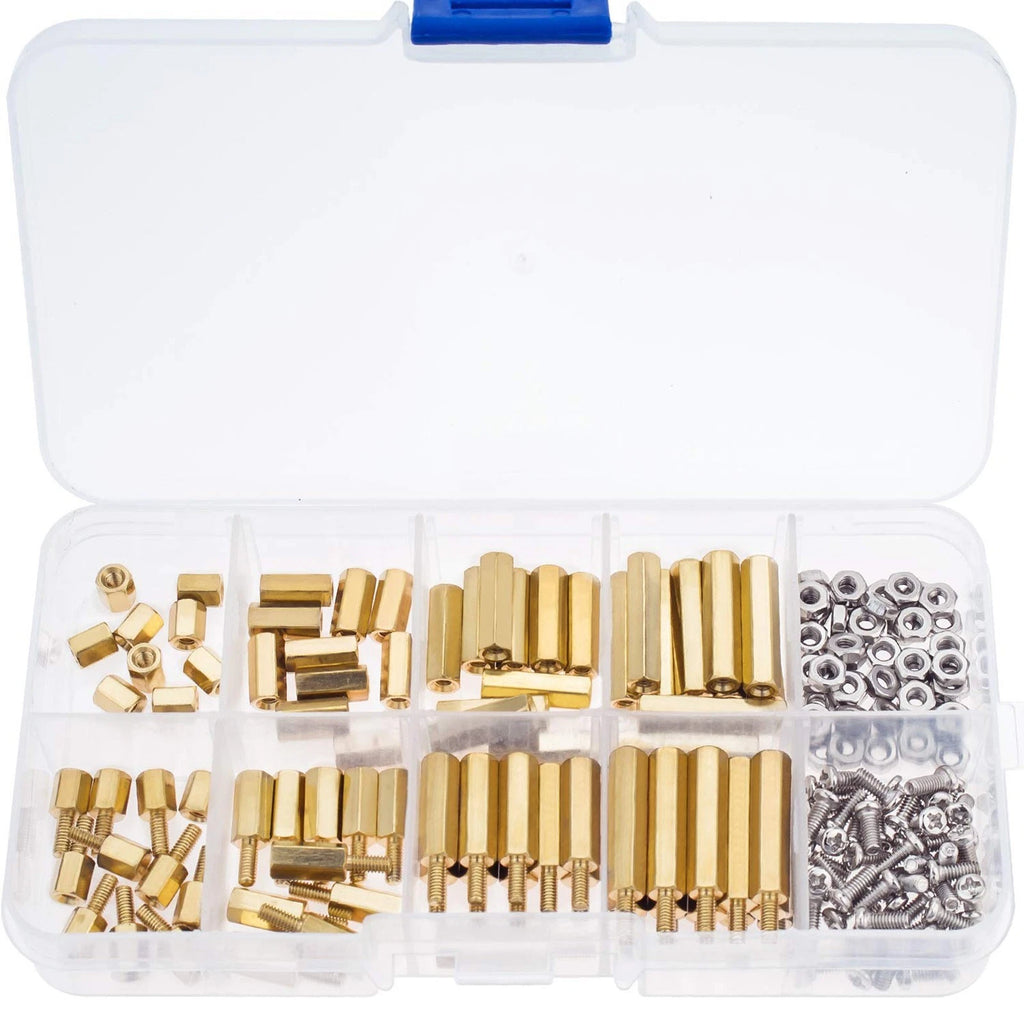 M2 5 Brass Standoff Kit with 180 Screws and Nuts for Automotive