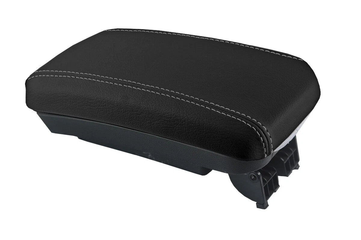 Leather Console Lid Armrest Cover for Kia Forte (2010–2013) Gray Stitch