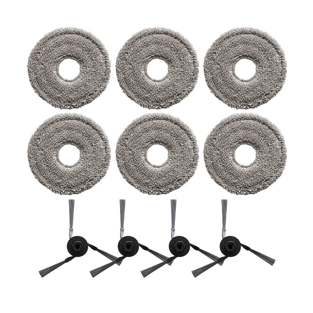 Set of 4 Side Brushes & 6 Mop Pads for Dreame X50s Pro Master