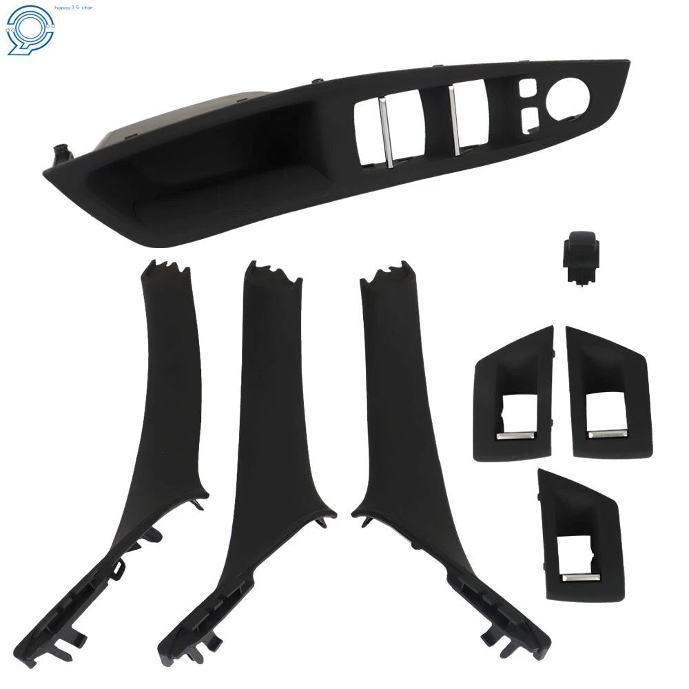 Set of 2 Inner Door Panel Handle Pull Trim Covers for BMW 5 Series (2010–2016)
