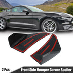 2pcs Front Side Bumper Corner Spoiler for Ford Mustang (2015–2020) Black