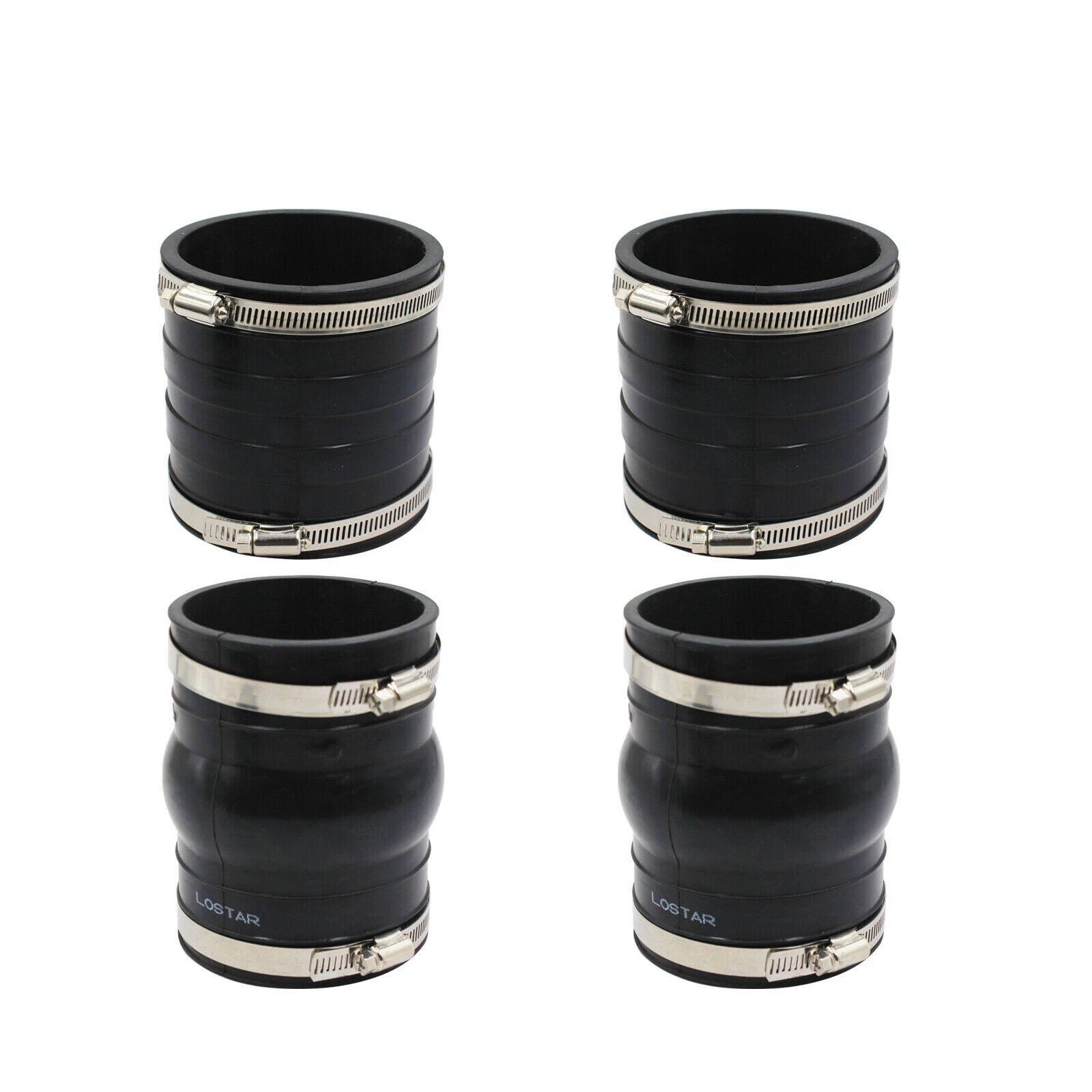 Set of 2 Upper & 2 Lower Exhaust Hose Bellows for Volvo Penta (3852696, 3863450)