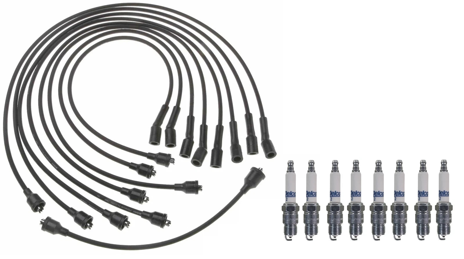 Ignition Wire Set 8 & ACDelco Spark Plugs Kit for Chevy Impala GMC