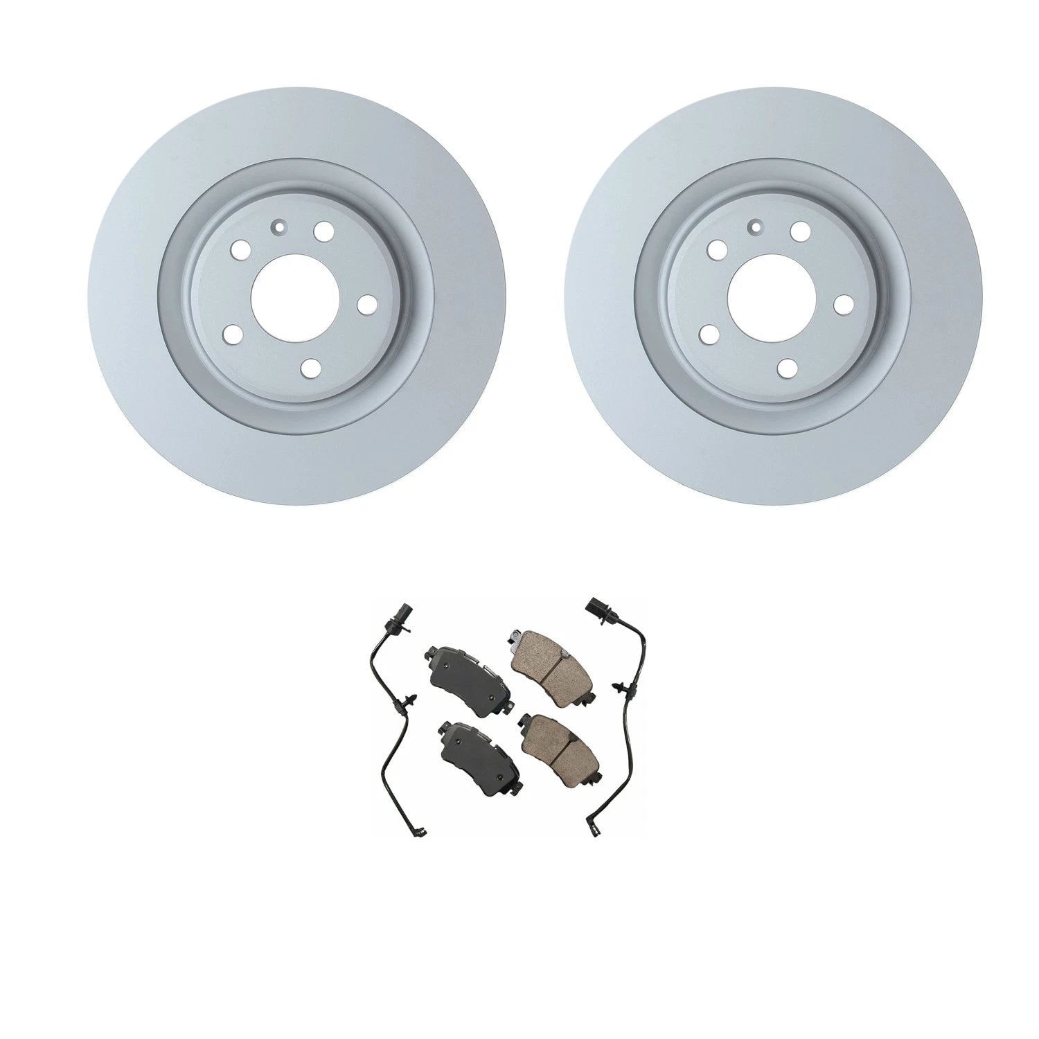 Set of 2 Rear Rotors & Akebono Euro Disc Brake Pad Kit for Audi A6 allroad Q5 PHEV (2013–2020)