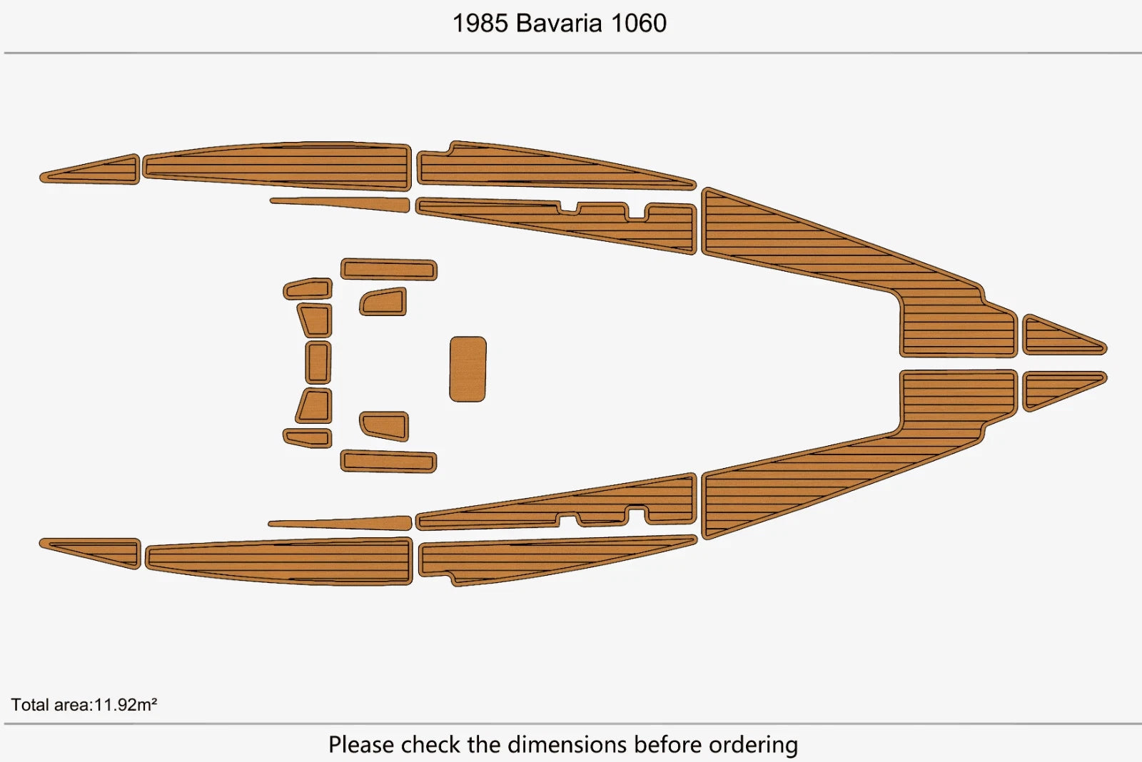 EVA Pads for Bavaria 1060 Cockpit Marine Boat (1985)