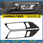 Carbon Fiber Interior Door Handle Trim Cover for Ford Mustang (2015–2019)