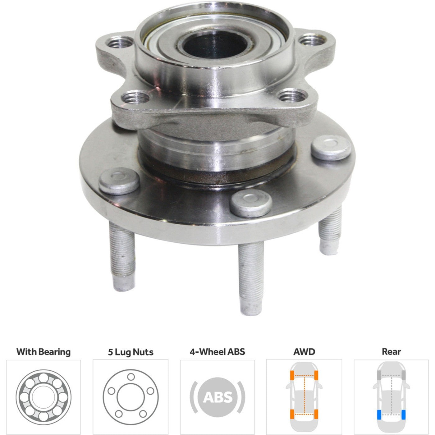 Wheel Hubs for Ford Edge (2007–2010) Rear Left & Right with Bearing AWD