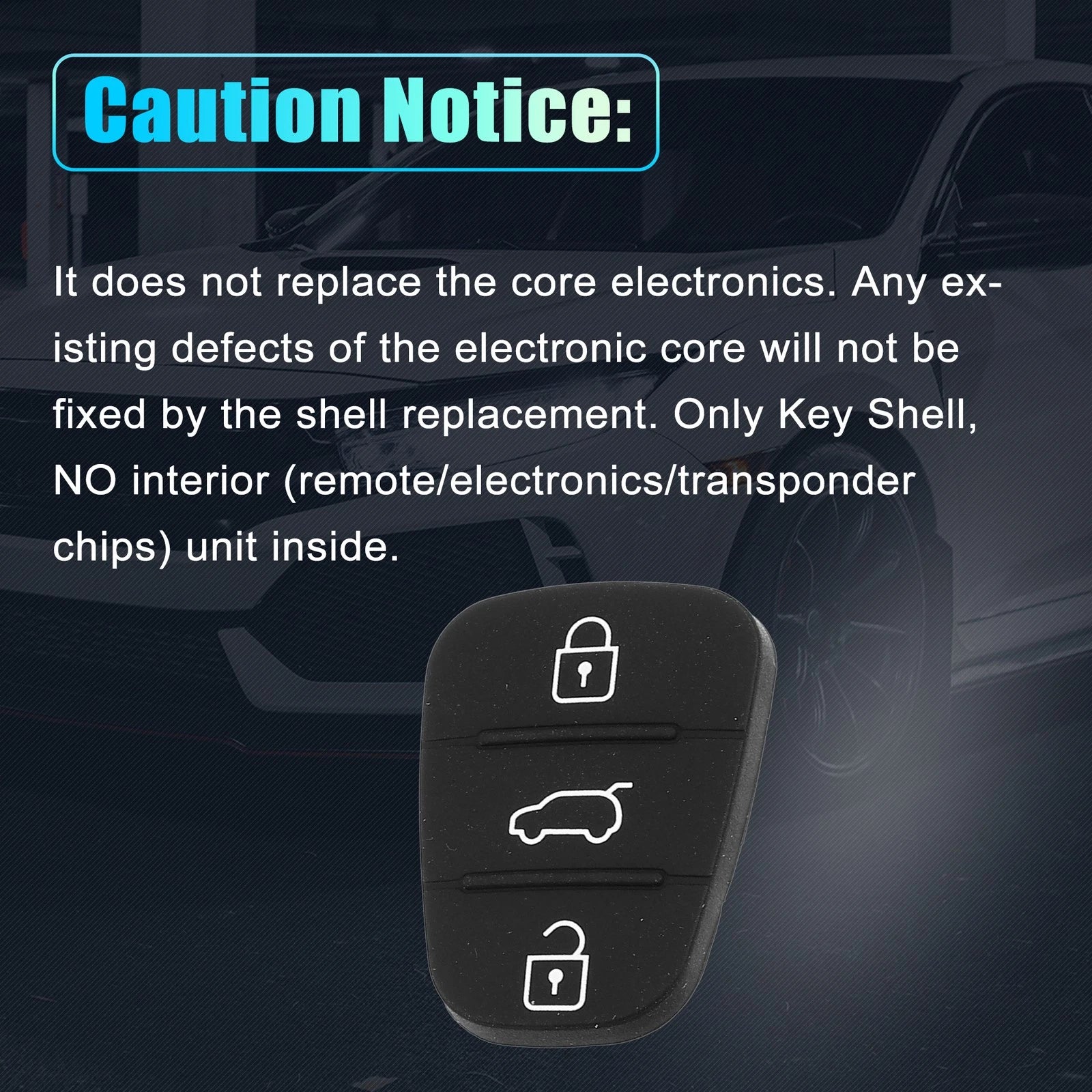 3 Button Key Fob Case Insert Rubber Keypad for Kia Ceed Optima Sorento (2013–2020)