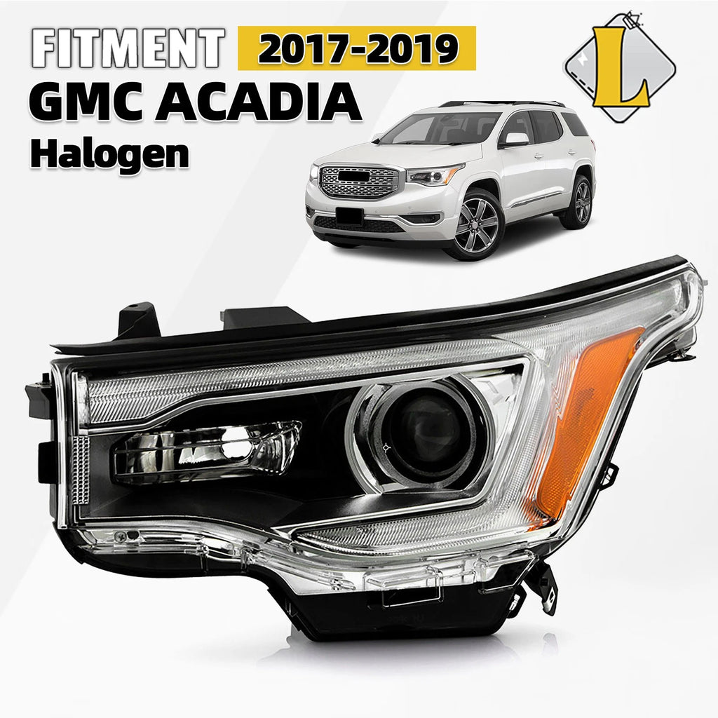 T3W Headlight for GMC Acadia SL (2017–2019) Left Driver Halogen DRL