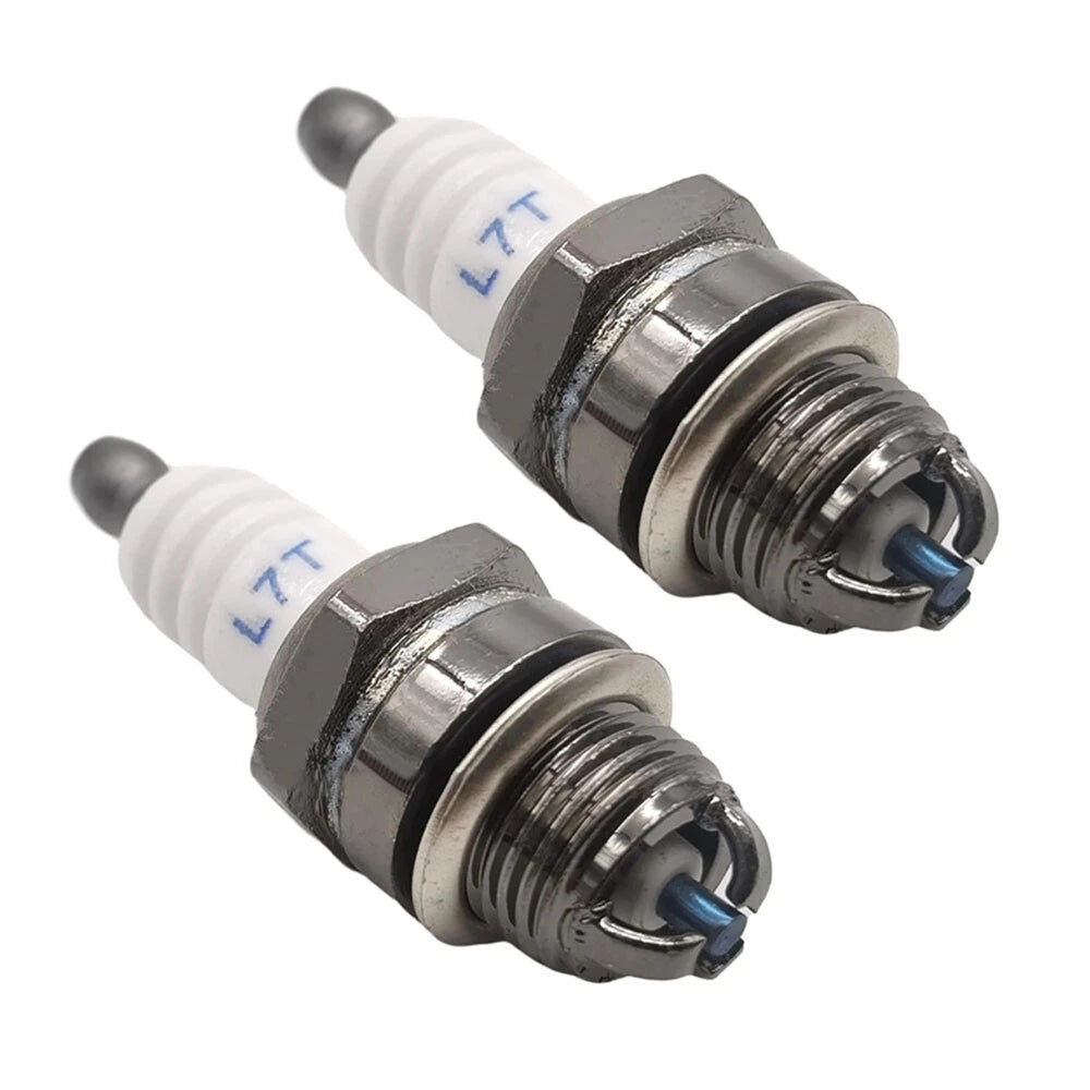 2Pcs 3 Prong Spark Plug L7TC for 2-Stroke Chainsaw Lawn Mower