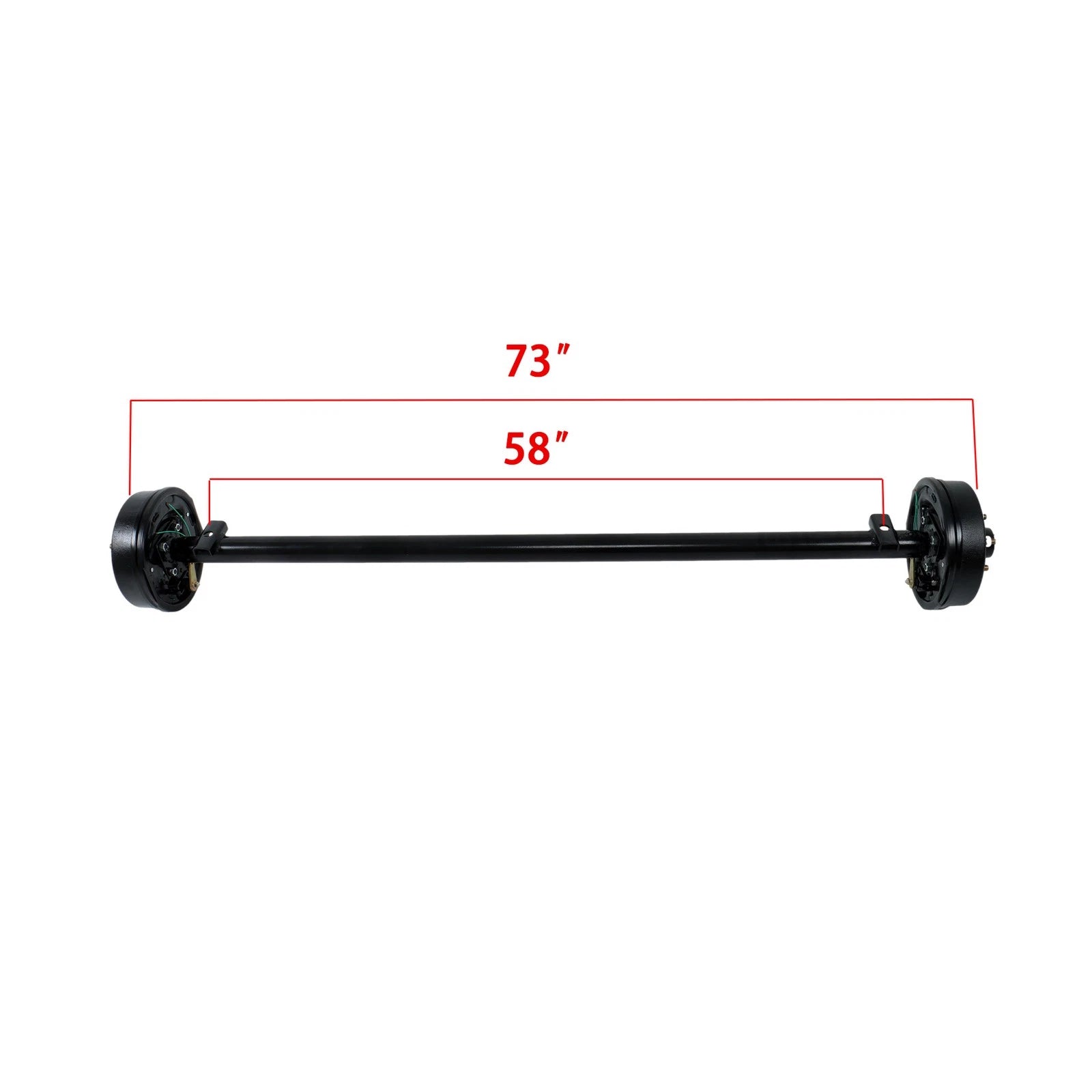 3500lbs Electric Brake Trailer Axle for 5 Lug (73" Hub Face, 58" Spring Center)