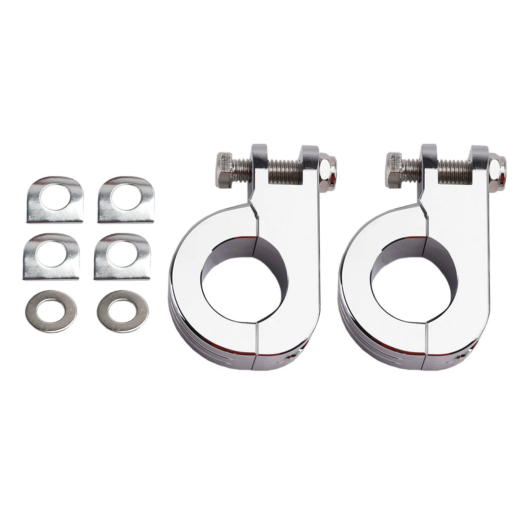 Chrome 32mm Engine Crash Bar Foot Peg Mount Clamp for Harley Dyna (T9)