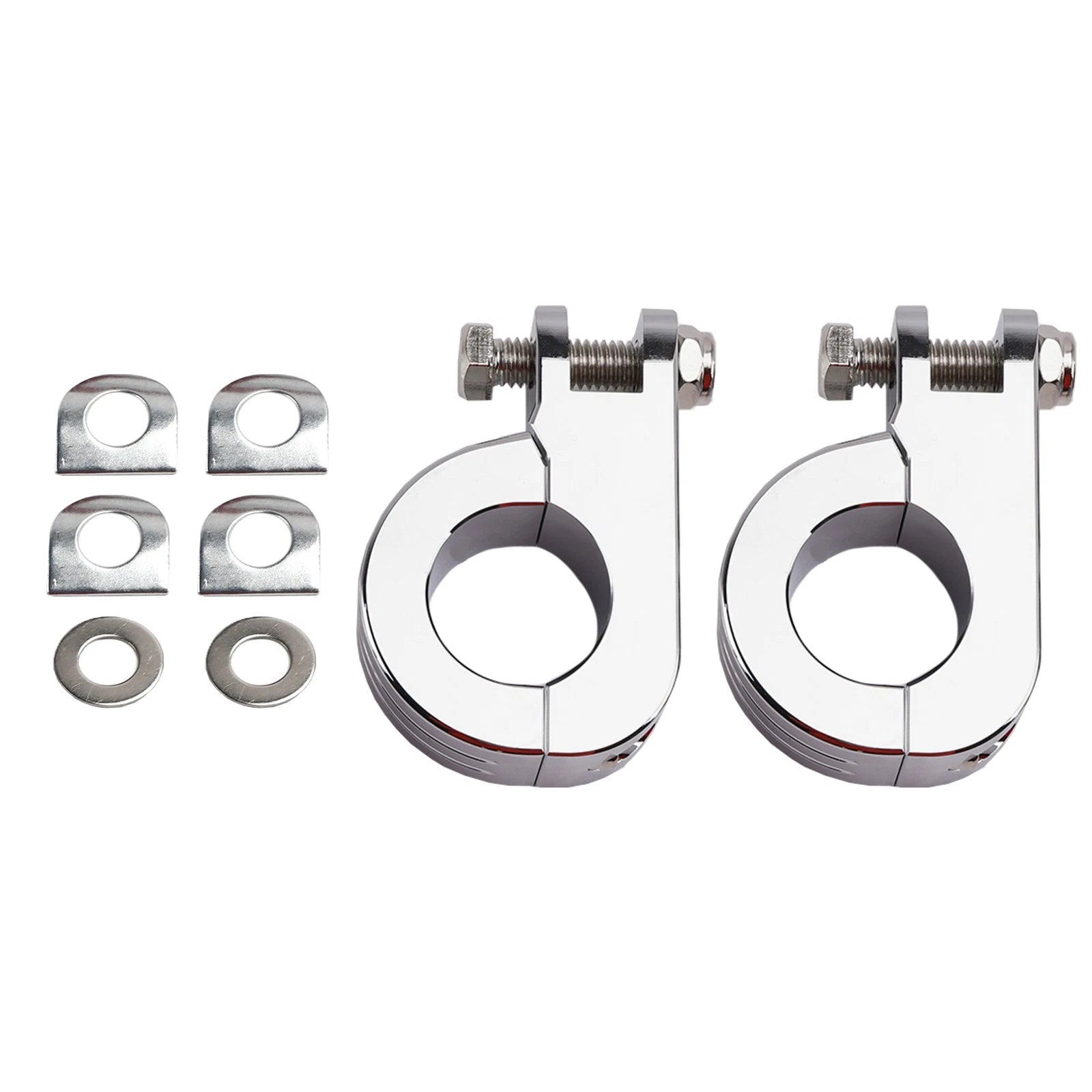 Chrome 32mm Engine Crash Bar Foot Peg Mount Clamp for Harley Dyna (T9)