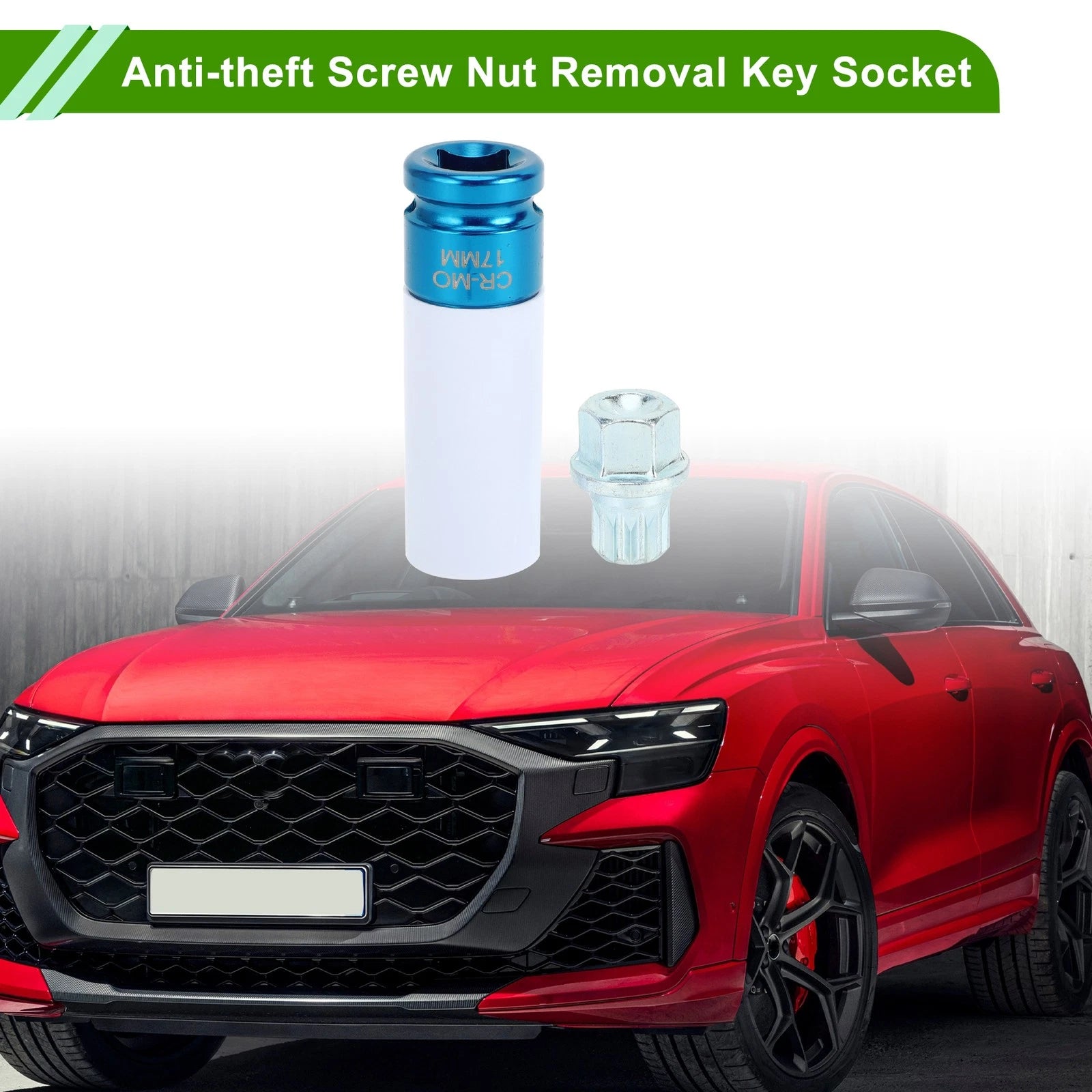 Set of 1 Wheel Lock Lug Nut Removal Key Socket Type 1/11PT for Audi VW