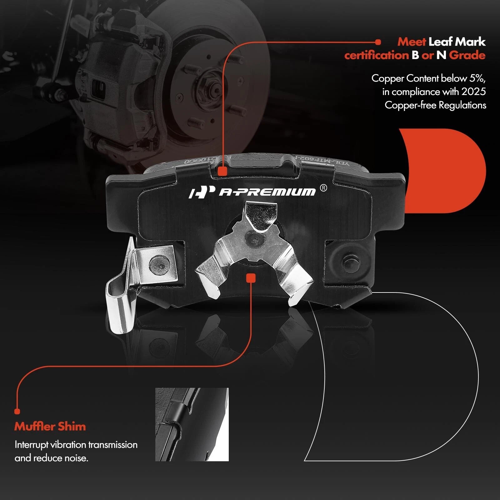 Rear Disc Brake Rotor & Pads + Brake Caliper for Honda CR-V (2005–2006)