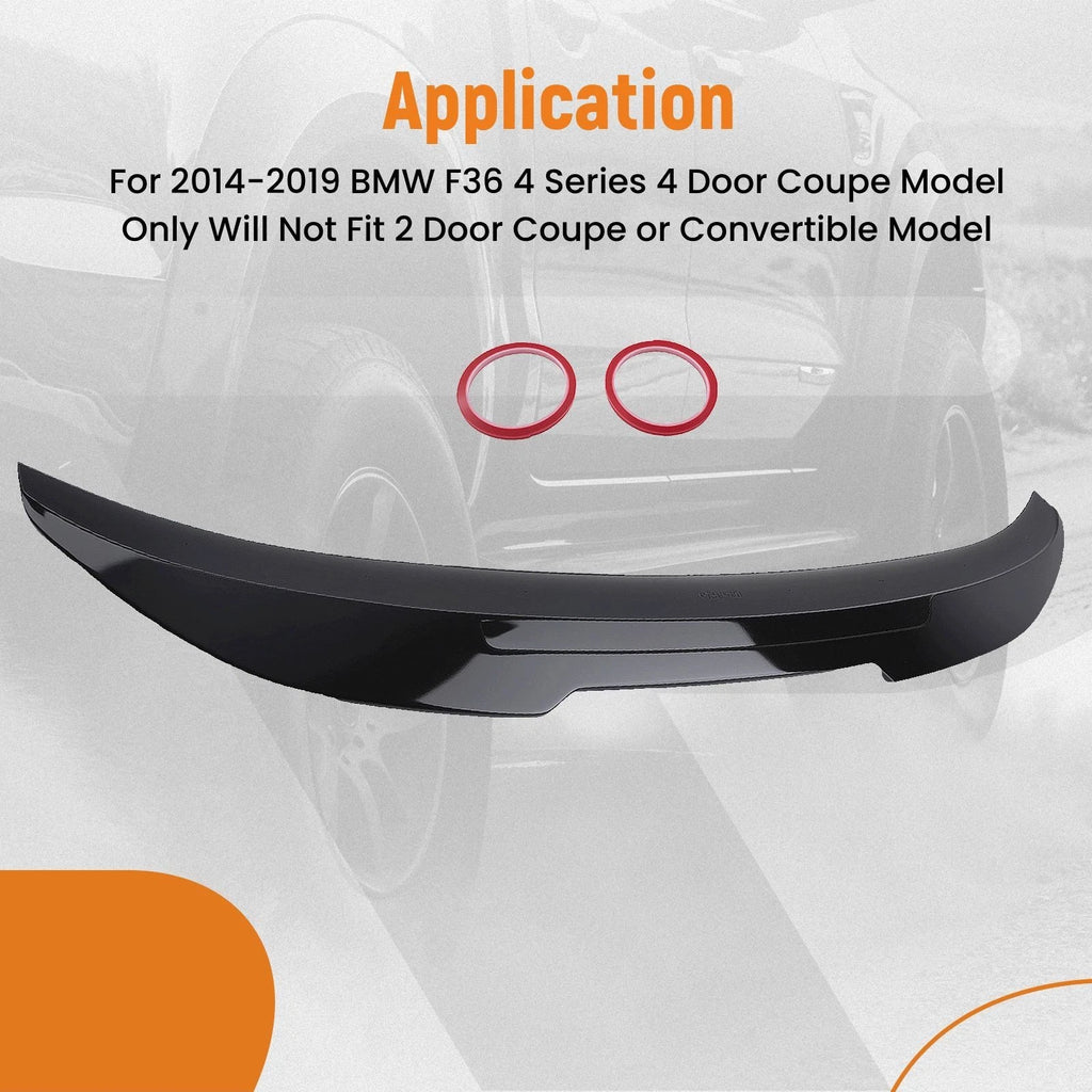 Black Rear Trunk Spoiler for BMW F36 4 Series (2014–2019) PSM Style ABS