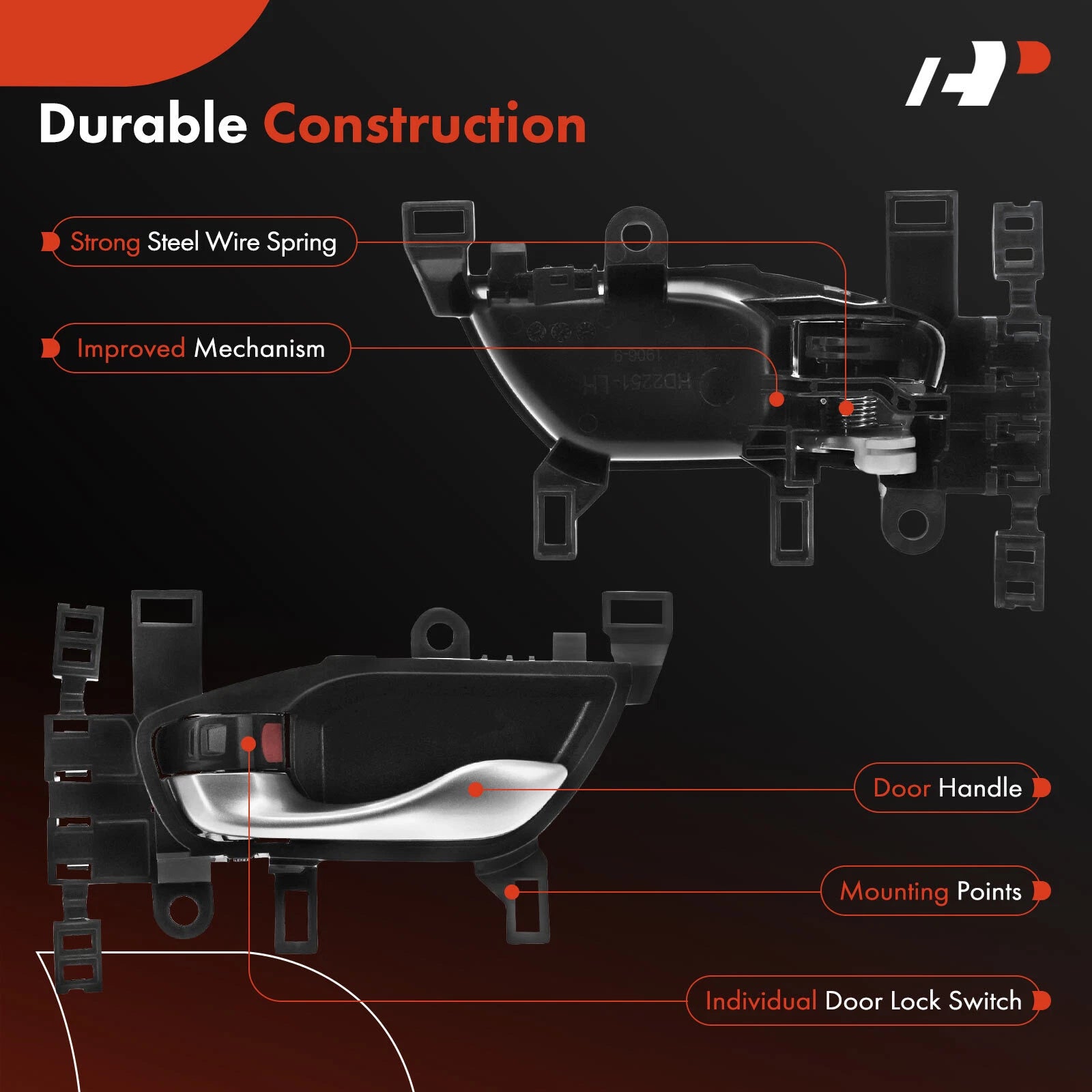 Front Left Plastic Interior Door Handle for Honda CR-V (2017-2022)