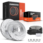 Front Drilled Rotors & Ceramic Brake Pads for Chevrolet Malibu (2016–2023)