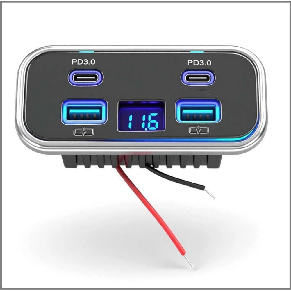 Dual PD3 0 4 Port USB Charger for RV Marine Bus (12V 24V)