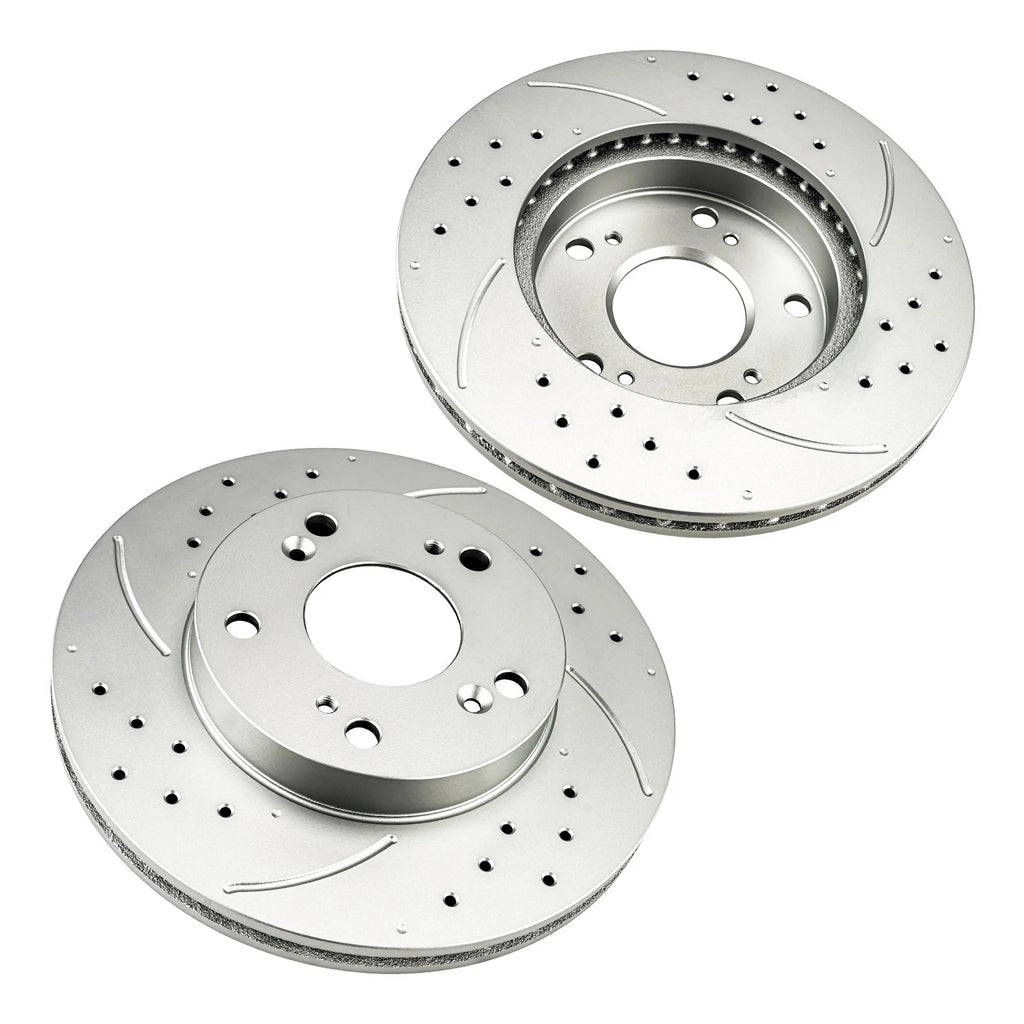 Front Drilled Slotted Brake Rotors for Honda Civic (2006–2011)