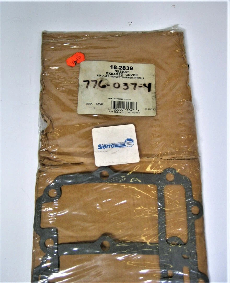 2X Exhaust Cover Gaskets for Mercury MerCruiser Sierra (18-2839, 27-85497)