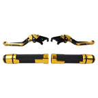 Gold Extendable Brake Clutch Levers Grip Set for BMW S1000R S1000RR (2010-2023)