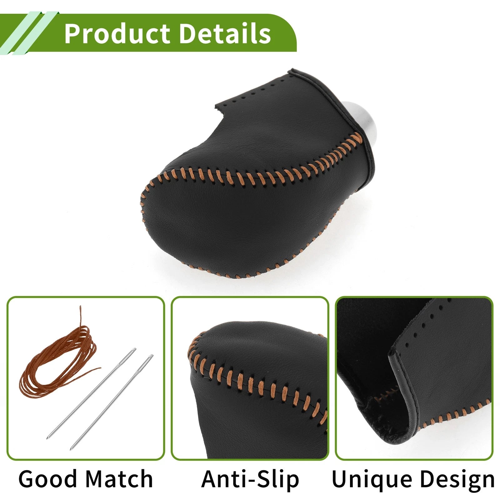 1 Pc Gear Shift Knob Cover for Nissan Rogue (2017–2020) Brown Faux Leather