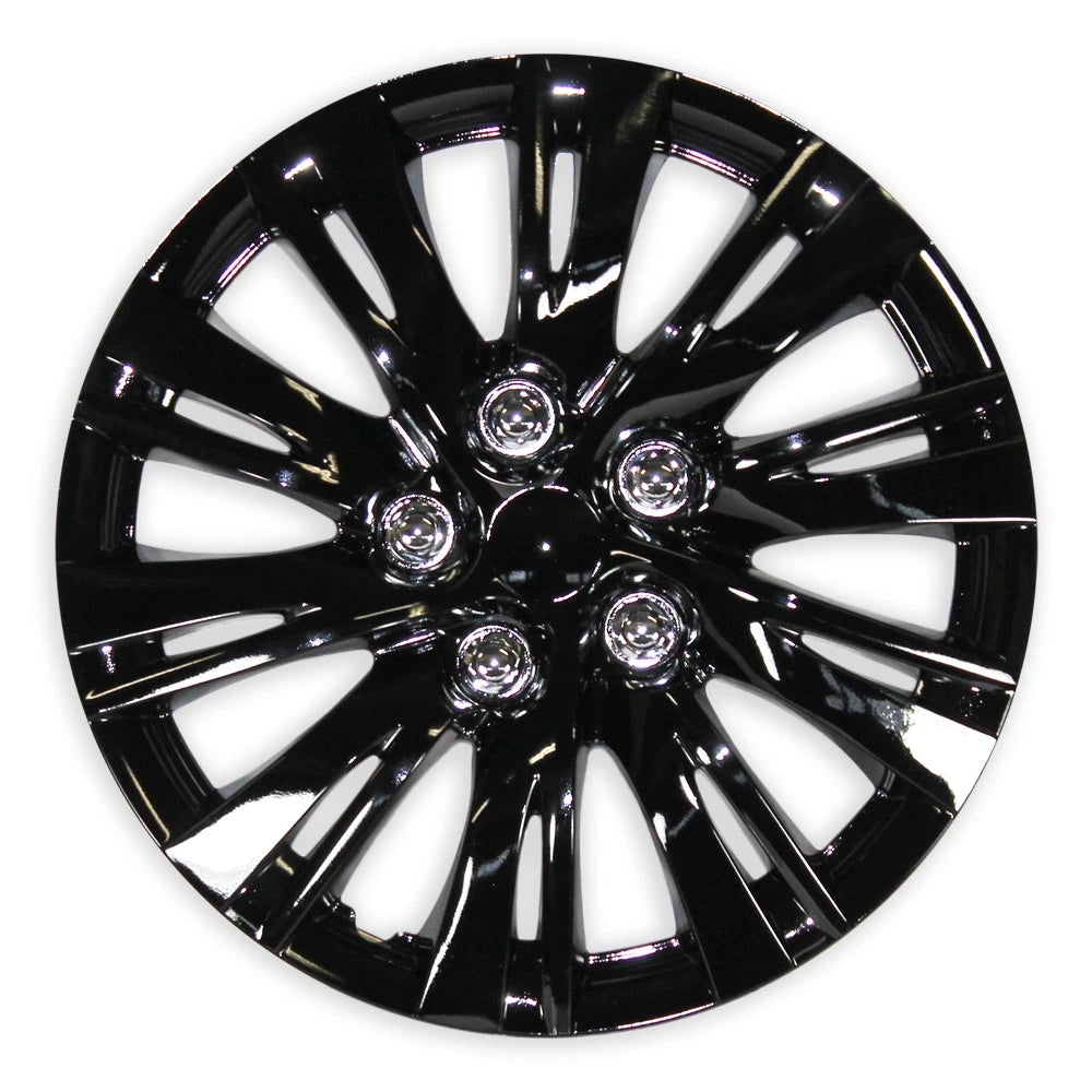 Wheel Cover Hubcaps Gloss Black Split Spoke 16 In for Toyota Camry (2012–2014)