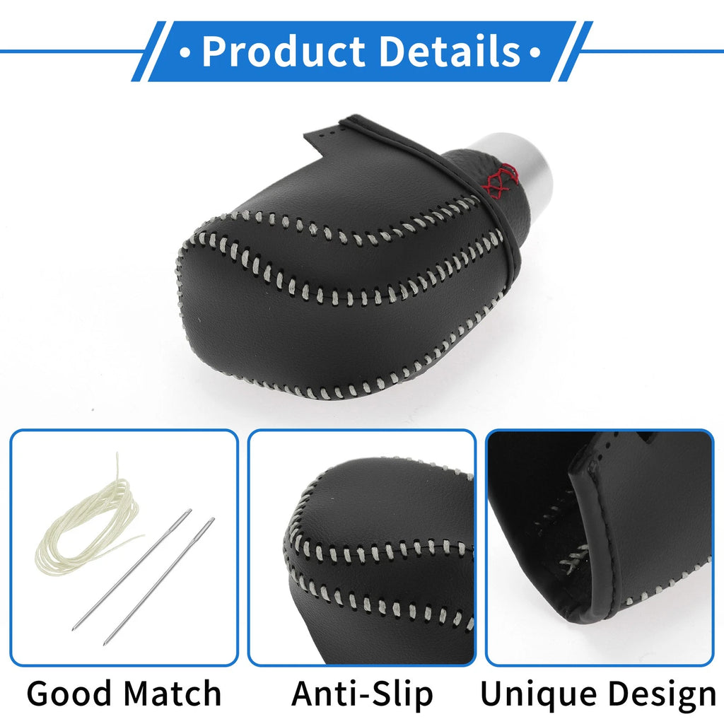 Gear Shift Knob Cover for Toyota Camry (2018–2023) Black Beige Faux Leather