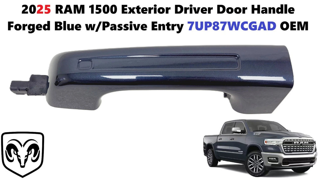 Exterior Driver Door Handle for RAM 1500 (2025) - Forged Blue, Passive Entry, 7UP87WCGAD