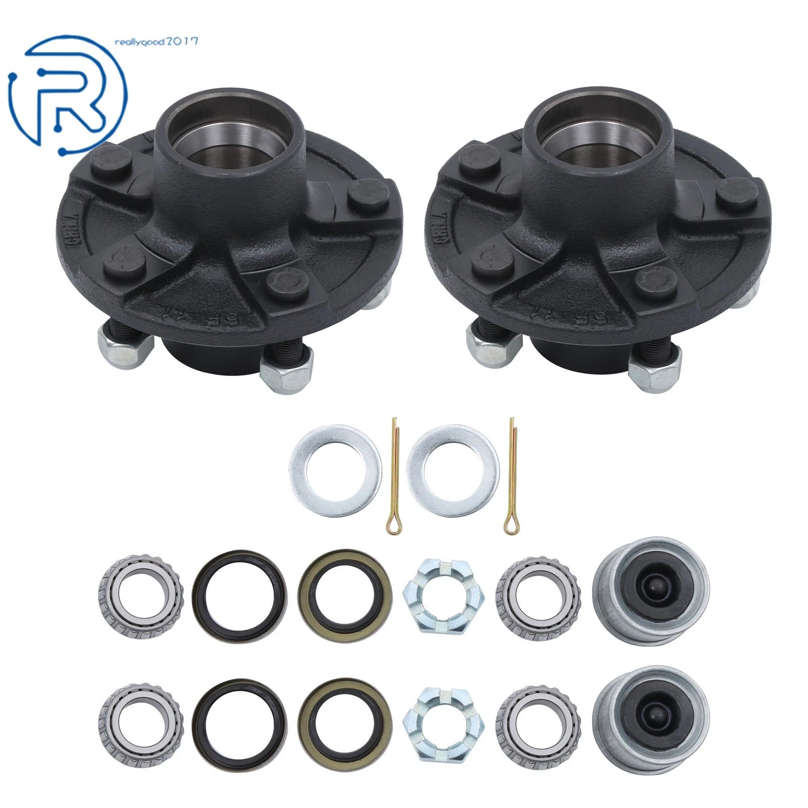 Set of 2 Trailer Hubs for 2000 lbs Axle (1" or 1-1/16")