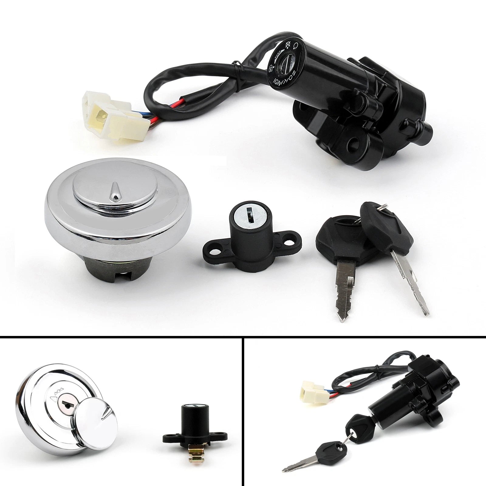 Ignition Switch & Gas Cap Lock Key Set for Yamaha XVS950 V-Star (2009–2017)