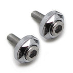 2Pcs Chrome License Plate Bolts Screws for Motorcycle Car