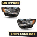 Halogen Headlight Set for Ford Edge Sport (2015–2018) Black w/Bulb