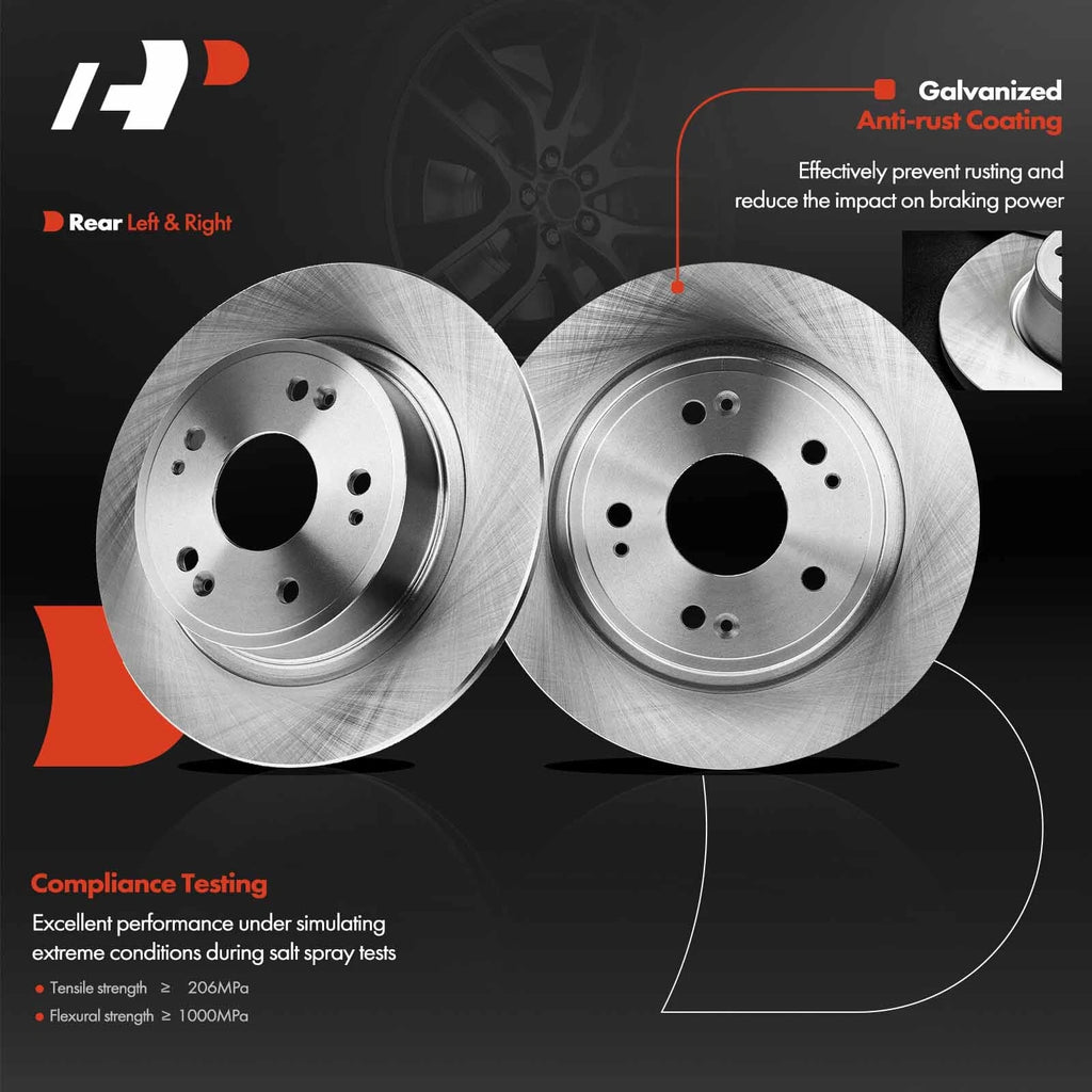 Rear Disc Brake Rotors for Honda Accord (2005–2021), Civic (2015), Acura ILX (2016–2022)
