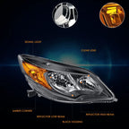 Right Side Headlight Lamp Chrome/Amber for Honda Civic Coupe (2014–2015)